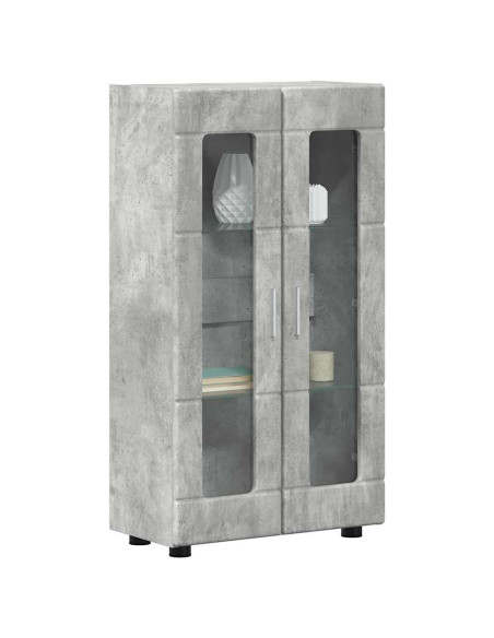 Credenza Grigio cemento 55,5 x 29 x 103 cm Legno multistrato