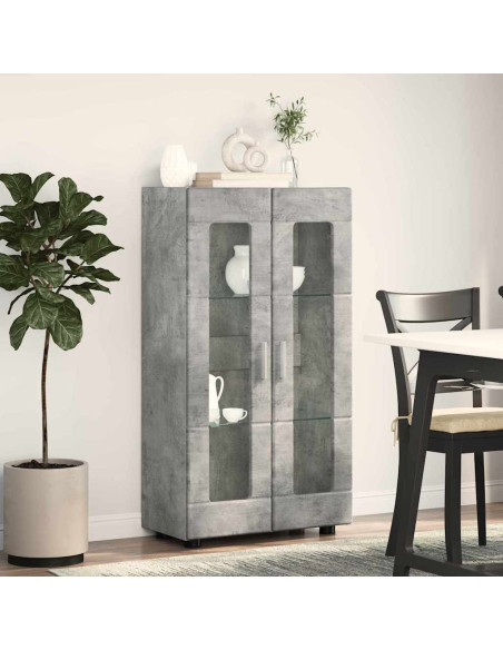 Credenza Grigio cemento 55,5 x 29 x 103 cm Legno multistrato