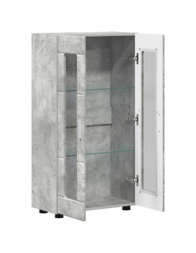 Credenza Grigio cemento 55,5 x 29 x 103 cm Legno multistrato