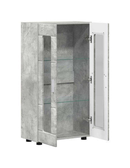 Credenza Grigio cemento 55,5 x 29 x 103 cm Legno multistrato