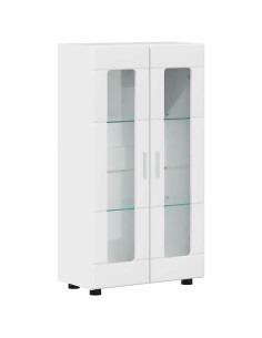 Credenza Bianco Lucido 55,5 x 29 x 103 cm Legno multistrato 2