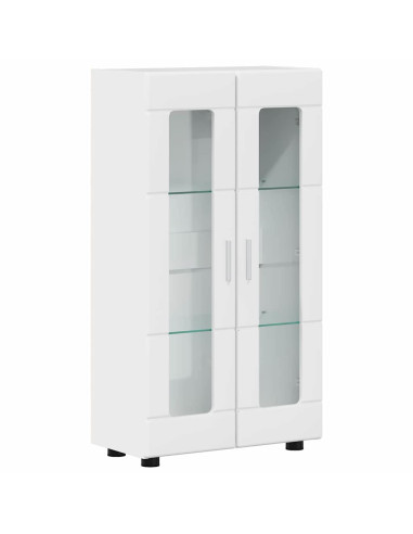 Credenza Bianco Lucido 55,5 x 29 x 103 cm Legno multistrato