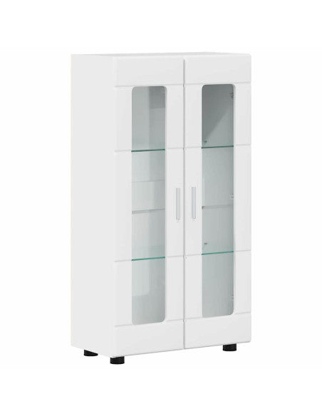 Credenza Bianco Lucido 55,5 x 29 x 103 cm Legno multistrato