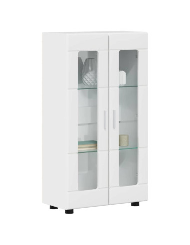 Credenza Bianco Lucido 55,5 x 29 x 103 cm Legno multistrato