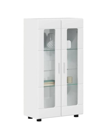 Credenza Bianco Lucido 55,5 x 29 x 103 cm Legno multistrato