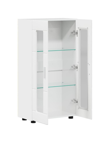 Credenza Bianco Lucido 55,5 x 29 x 103 cm Legno multistrato