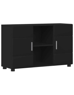 Credenza con porta Nero 88,5 x 30,5 x 55,5 cm Legno multistrato 2