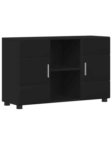 Credenza con porta Nero 88,5 x 30,5 x 55,5 cm Legno multistrato