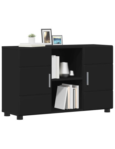 Credenza con porta Nero 88,5 x 30,5 x 55,5 cm Legno multistrato