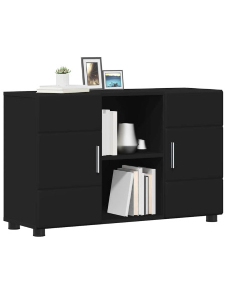 Credenza con porta Nero 88,5 x 30,5 x 55,5 cm Legno multistrato