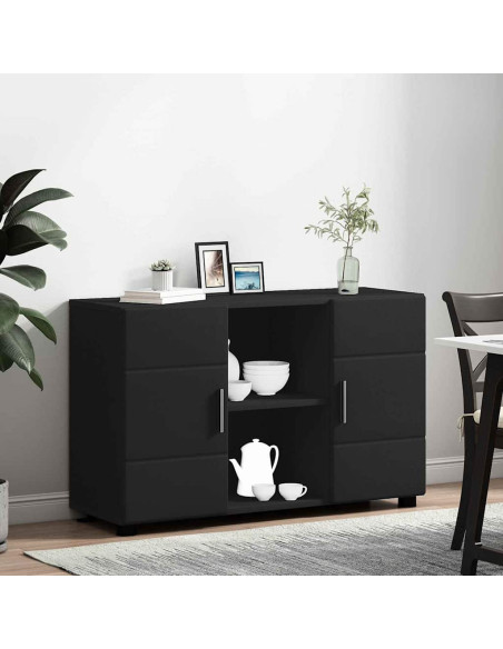 Credenza con porta Nero 88,5 x 30,5 x 55,5 cm Legno multistrato