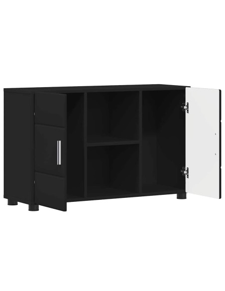 Credenza con porta Nero 88,5 x 30,5 x 55,5 cm Legno multistrato