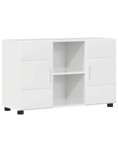 Credenza Bianco Lucido 88,5 x 30,5 x 55,5 cm Legno multistrato