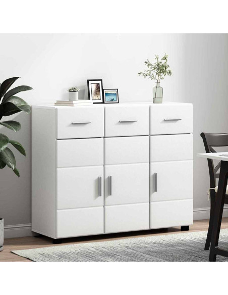 Credenza con porta Bianco 88,5 x 30,5 x 73 cm Legno multistrato