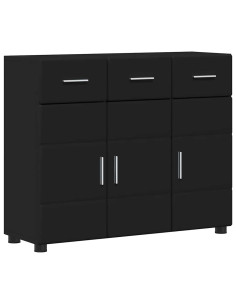 Credenza FLORIN Nero 88,5 x 30,5 x 73 cm Legno multistrato 2