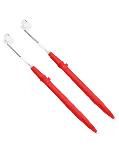 Ombrello con morsetto 2 pcs Rosso mattone Ø 105 x 86 cm