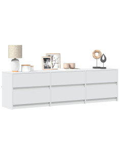 Mobile Porta TV con LED Bianco 180x34x50cm in Truciolato