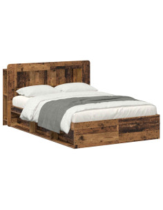 Telaio del letto con storage Legno antico 135 x 190 cm