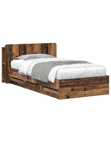 Telaio del letto con storage Legno antico 80 x 200 cm