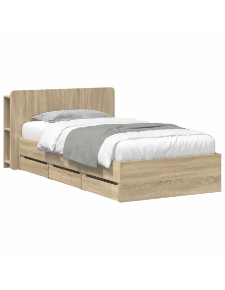 Telaio del letto con storage Rovere Sonoma 80 x 200 cm