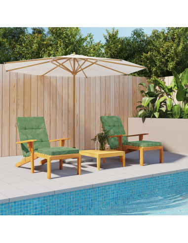 Cuscini per Sedia a Sdraio 2 pz Motivo Foglie in Tessuto Oxford