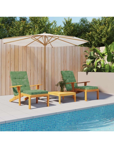 Cuscini per Sedia a Sdraio 2 pz Motivo Foglie in Tessuto Oxford