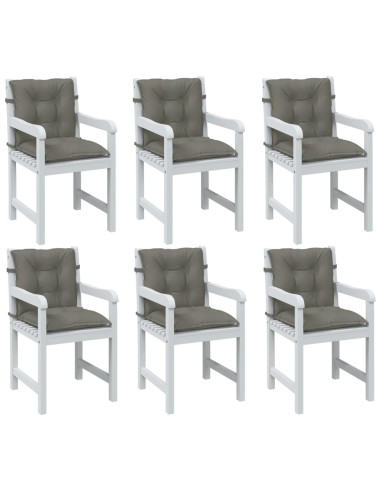 Cuscini Sedia Schiena Bassa 6 pz Grigio Mélange 100x50x7 cm