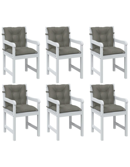 Cuscini Sedia Schiena Bassa 6 pz Grigio Mélange 100x50x7 cm