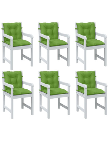 Cuscini Sedia Schiena Bassa 6 pz Verde Mélange 100x50x7 Tessuto