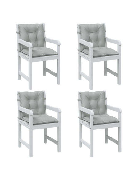 Cuscini Sedia Schiena Bassa 4 pz Grigio Mélange 100x50x7 cm