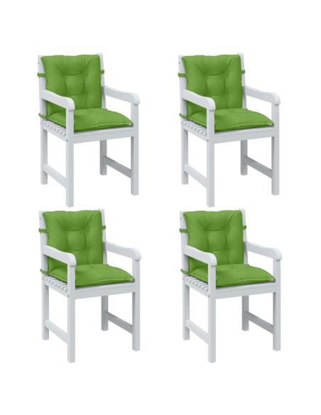 Cuscini Sedia Schiena Bassa 4 pz Verde Mélange 100x50x7 Tessuto