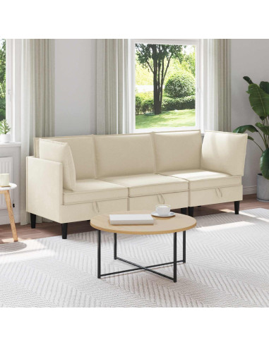 Set di mobili per il soggiorno 3 pcs Crema Tessuto