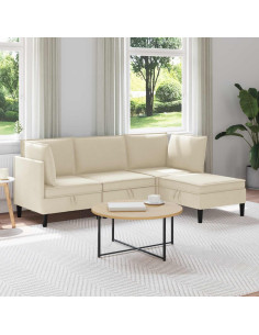 Set di mobili per il soggiorno 4 pcs Crema Tessuto