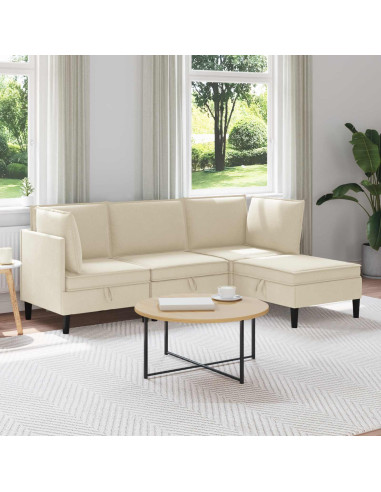 Set di mobili per il soggiorno 4 pcs Crema Tessuto