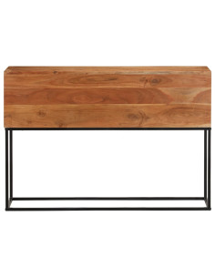 Tavolo Consolle 110x30x75cm in Legno Massello di Acacia e Ferro