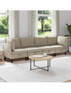Set di mobili per il soggiorno 4 pcs Sabbia Tessuto