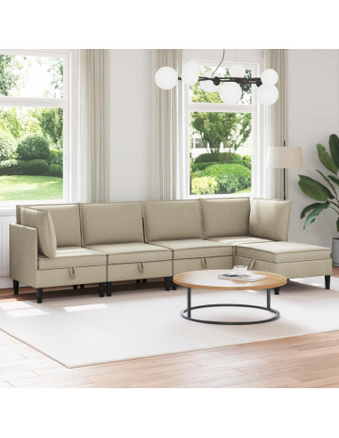 Set di mobili per il soggiorno 5 pcs Sabbia Tessuto