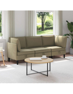 Set di mobili per il soggiorno 3 pcs Cachi Tessuto