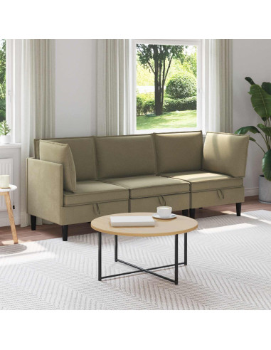 Set di mobili per il soggiorno 3 pcs Cachi Tessuto
