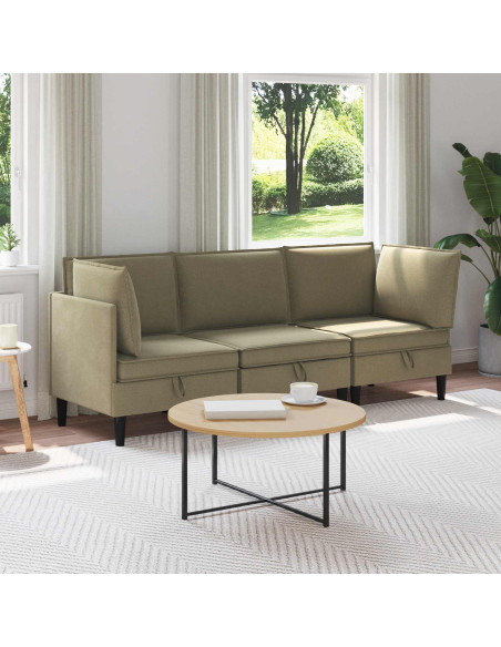 Set di mobili per il soggiorno 3 pcs Cachi Tessuto