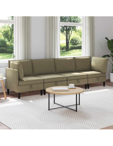 Set di mobili per il soggiorno 4 pcs Cachi Tessuto