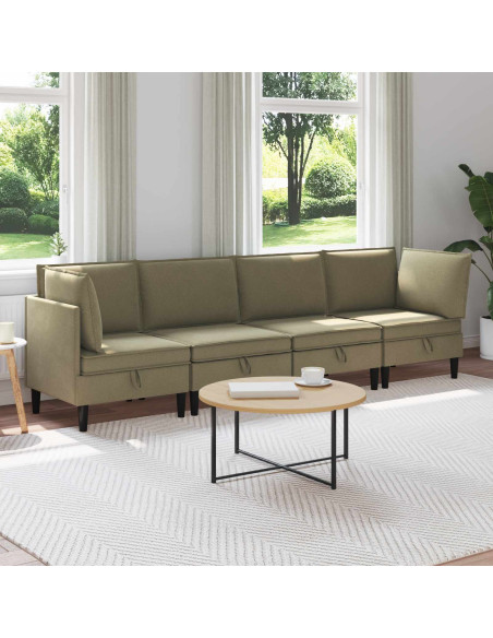 Set di mobili per il soggiorno 4 pcs Cachi Tessuto