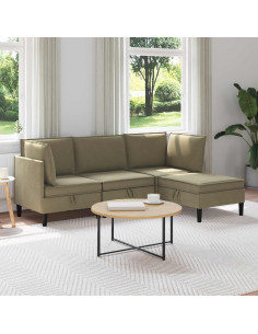 Set di mobili per il soggiorno 4 pcs Cachi Tessuto