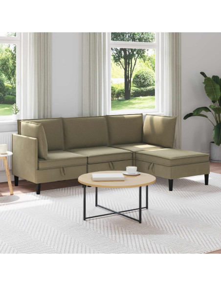 Set di mobili per il soggiorno 4 pcs Cachi Tessuto