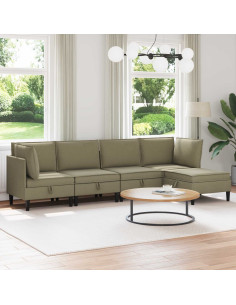 Set di mobili per il soggiorno 5 pcs Cachi Tessuto