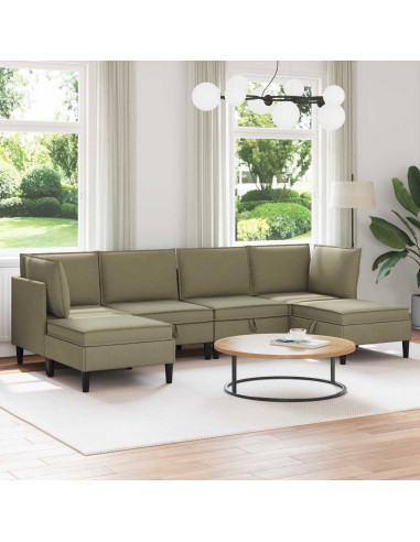 Set di mobili per il soggiorno 6 pcs Cachi Tessuto