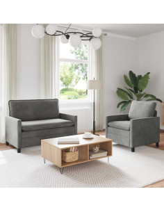 Set di divani 2 pcs Grigio Chiaro Velluto