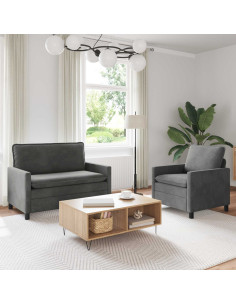 Set di divani 2 pcs Grigio Scuro Velluto