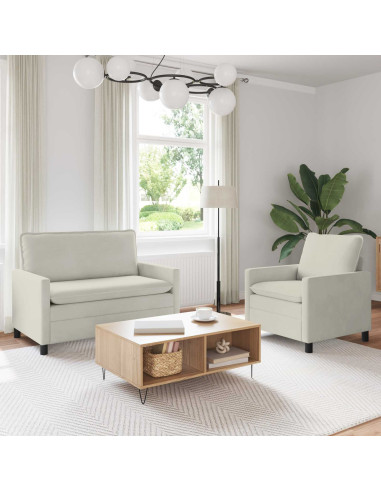 Set di divani 2 pcs Crema Velluto