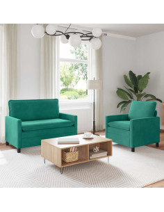 Set di divani 2 pcs Turchese Velluto